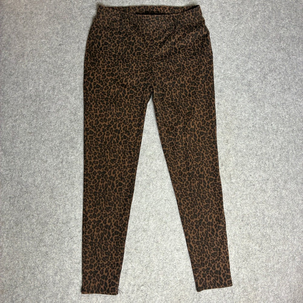 Faded Glory Leopard Print Jeggings Womens Medium 8/10 Brown Stretch Skinny